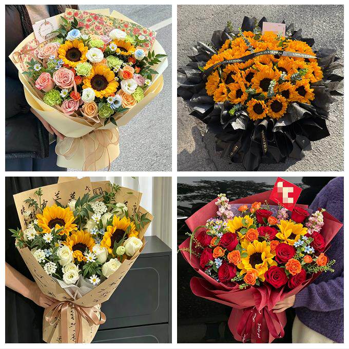 衡阳市珠晖雁峰区石鼓蒸湘区同城鲜花店成人礼高考向日葵玫瑰花束