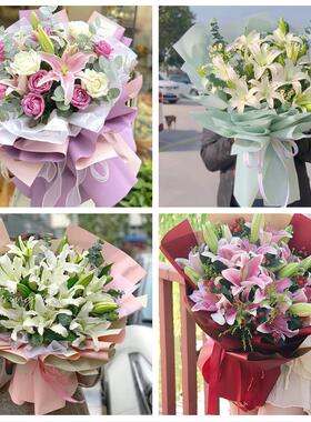 忻州市忻府区定襄五台县代县鲜花店同城配送老婆香水百合玫瑰花束