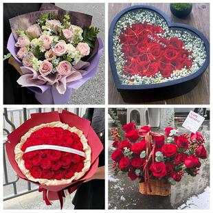 吉安峡江新干永丰泰和遂川县花店同城配送女友生日情人节玫瑰花束