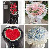 送忻州市五寨县岢岚县河曲县同城鲜花店情人节表白送玫瑰花束礼盒