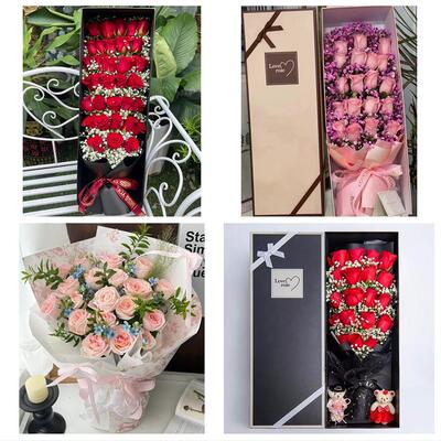 吐鲁番市高昌区鄯善托克逊县同城鲜花店情人节表白送玫瑰花束礼盒