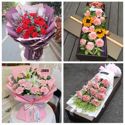 送甘肃省白银市会宁县景泰县鲜花店同城送婆婆岳母亲节康乃馨花束
