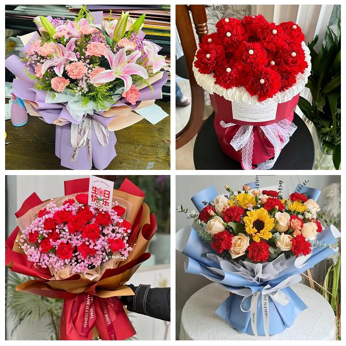 中卫市沙坡头区中宁县海原县鲜花店同城配送康乃馨玫瑰教师节花束