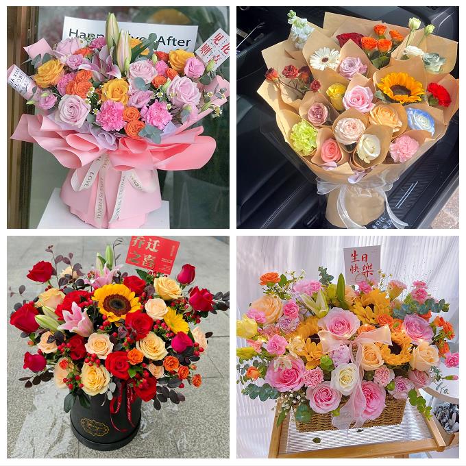 驻马店市正阳县确山县泌阳县鲜花店同城送女朋友玫瑰混搭生日花束