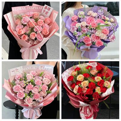 邵阳市双清大祥北塔区邵东县同城鲜花店送父母亲节康乃馨百合花束