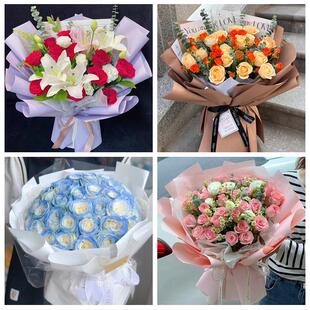 天津河西区大营门下瓦房桃园同城鲜花店情人节表白送玫瑰花束礼盒
