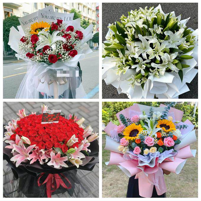 玫瑰香水百合送老婆朋友生日上海市奉贤区柘林海湾镇海港同城花店