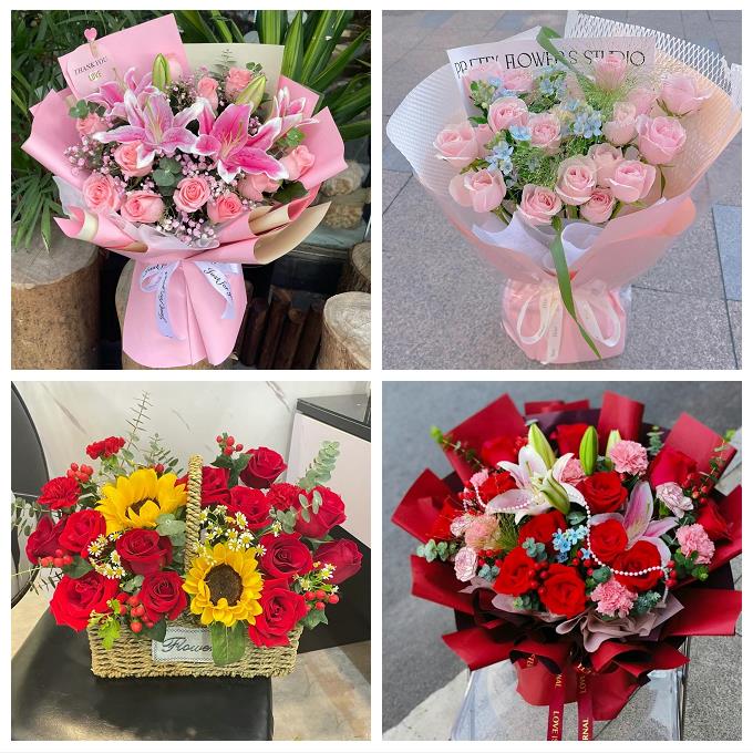 北京海淀区清河花园路西三旗鲜花店同城送女朋友玫瑰混搭生日花束