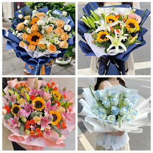 芜湖市芜湖县繁昌南陵无为县同城鲜花店父亲节向日葵花束男士生日