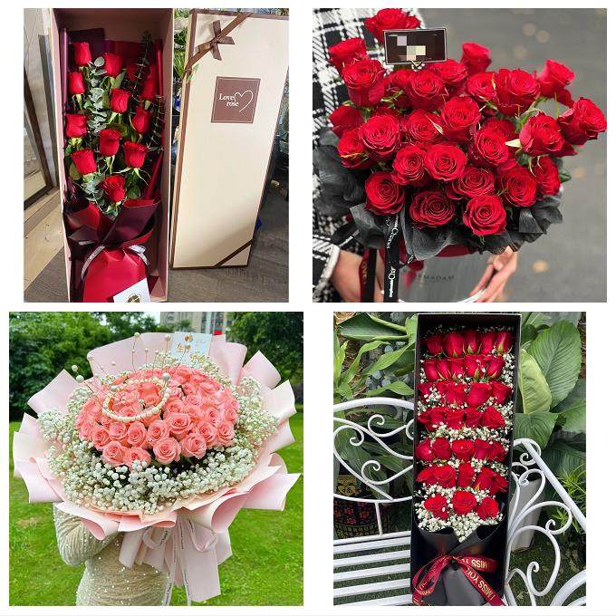 江苏徐州市鼓楼云区龙区贾汪区同城鲜花店送女友生日圣诞玫瑰花束