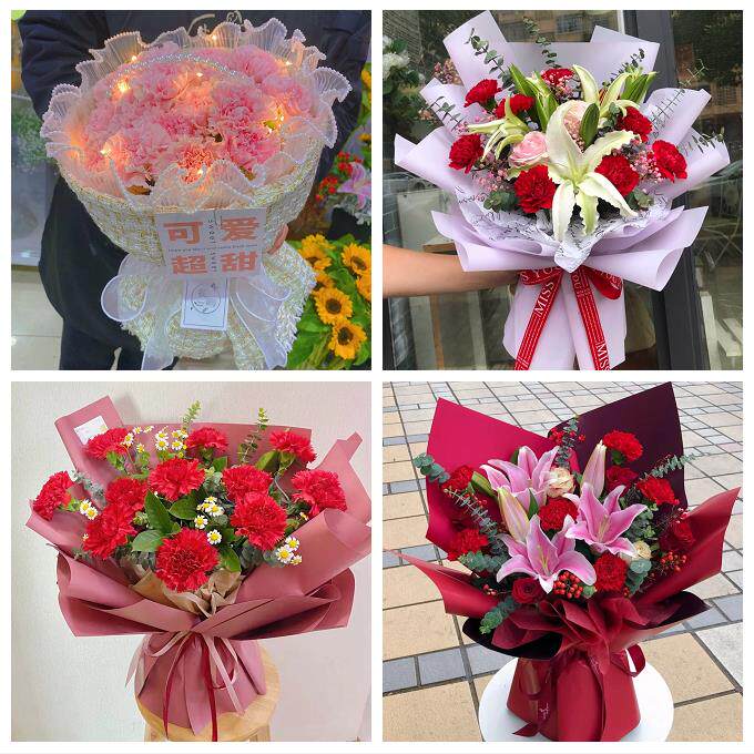 送深圳市光明新区公明龙华镇鲜花店同城送婆婆岳母亲节康乃馨花束