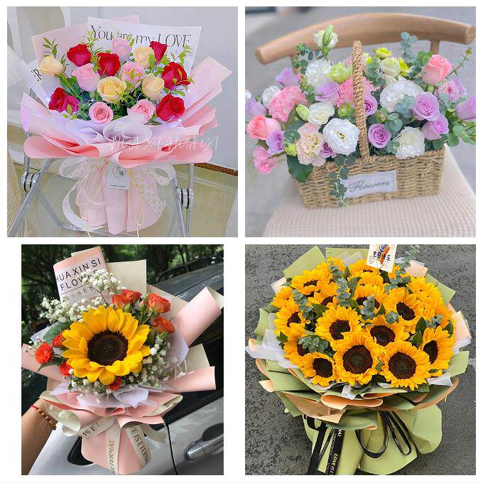 江苏连云港市东海县灌云灌南县同城鲜花店向日葵玫瑰混搭生日花束