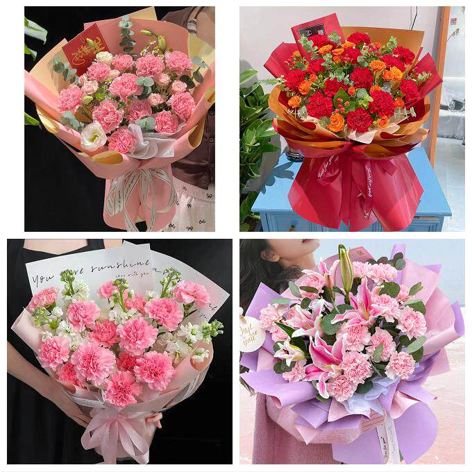 康乃馨百合玫瑰花束送长辈天津南开向阳路嘉陵道王顶堤同城鲜花店
