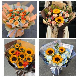 河南焦作市温县沁阳市孟州市同城鲜花店父亲节向日葵花束男士生日