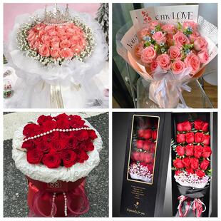 河南许昌市襄城县禹州市长葛市同城鲜花店订33朵玫瑰送情人女朋友