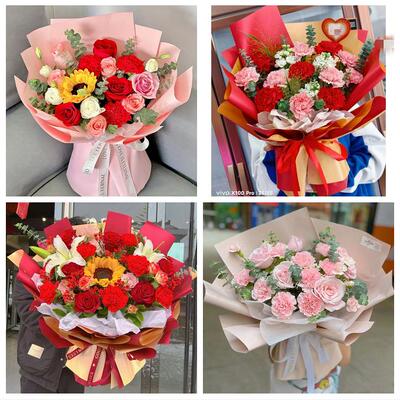 大连市长海县瓦房店市庄河市鲜花店订康乃馨百合花束同城配送长辈