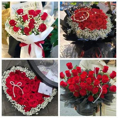 赣州市定南全南县宁都于都县同城鲜花店送女友平安夜圣诞玫瑰礼盒