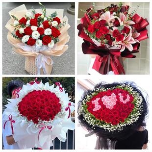 天津市南开区广开万兴学府街道同城鲜花店订33朵玫瑰送情人女朋友