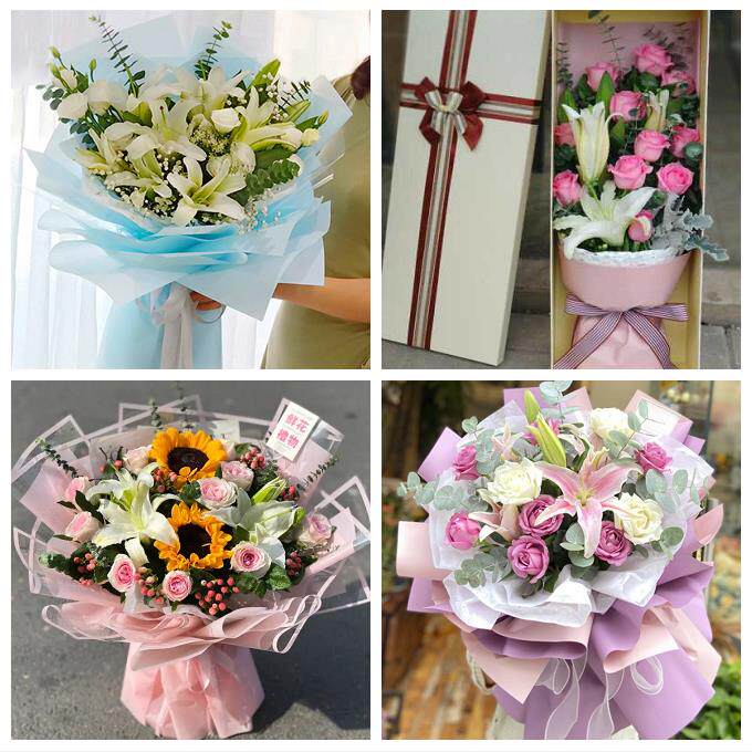 送衢州市开化县龙游县江山市鲜花店同城配送老婆香水百合玫瑰花束