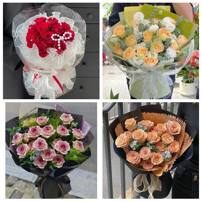 临汾市洪洞县古县安泽浮山县鲜花店卡布碎冰蓝紫玫瑰花束同城配送