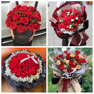 广西南宁市武鸣区隆安县马山县同城鲜花店订33朵玫瑰送情人女朋友