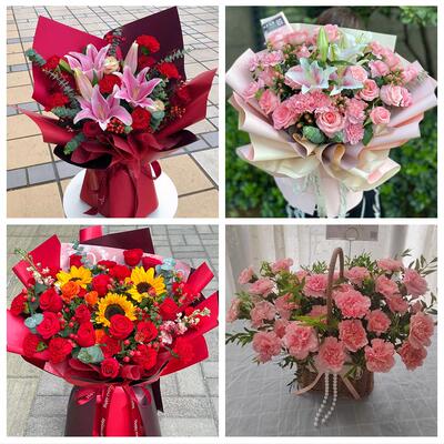上海市杨浦区五角场新江湾城鲜花店同城送婆婆岳母亲节康乃馨花束