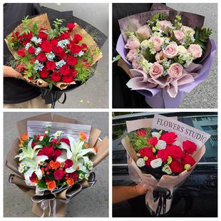 阿坝州汶川县理县茂县松潘县花店同城配送女友生日情人节玫瑰花束