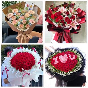 河北衡水安平故城阜城县深州市同城鲜花店订33朵玫瑰送情人女朋友