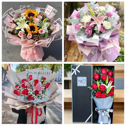 石家庄市辛集市晋州市新乐市鲜花店同城配送老婆香水百合玫瑰花束