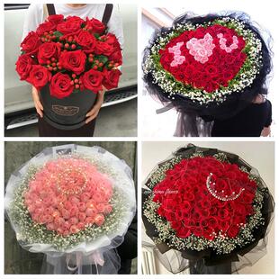 广西桂林市雁山区临桂区阳朔县同城鲜花店订33朵玫瑰送情人女朋友