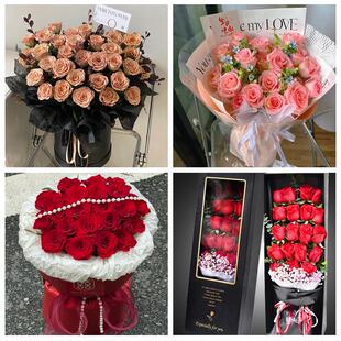 山东滨州市高新技术产业开发区同城鲜花店订33朵玫瑰送情人女朋友