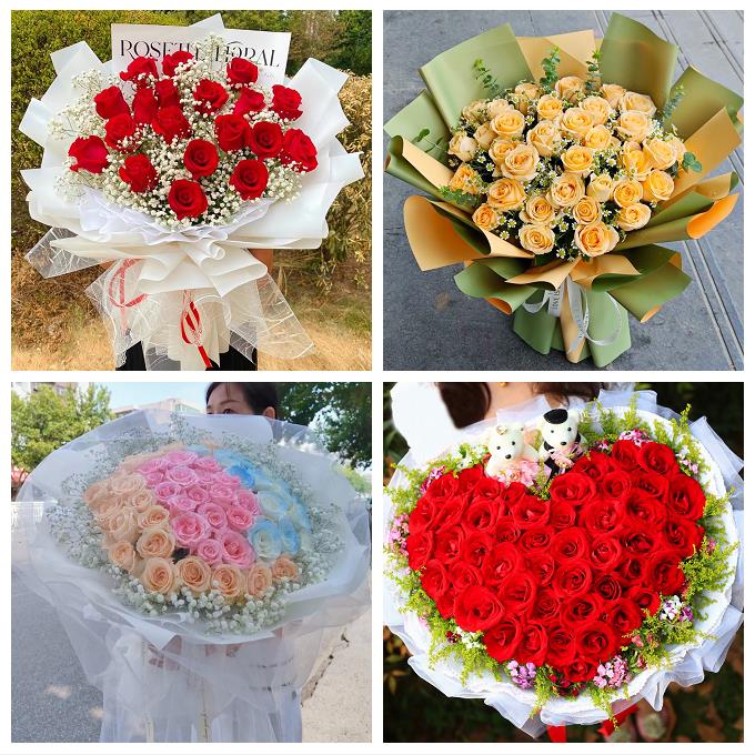 送衡水市阜城县冀州市深州市同城鲜花店七夕表白订红玫瑰花束礼盒