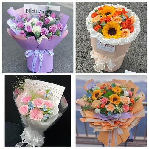 送汕头市潮南区澄海区南澳县花店同城送男女友领导玫瑰混搭鲜花束
