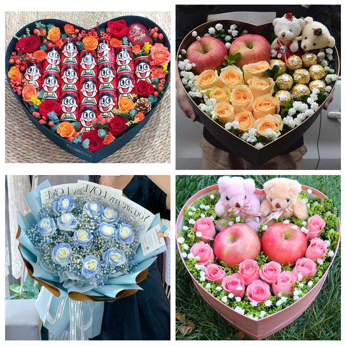 东莞市厚街沙田道滘镇洪梅镇同城鲜花店送女友平安夜圣诞玫瑰礼盒