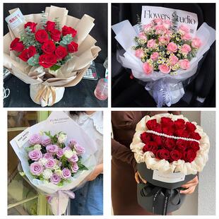 辽宁省大连市甘井子区旅顺口区鲜花店同城配送女神节玫瑰花束礼盒