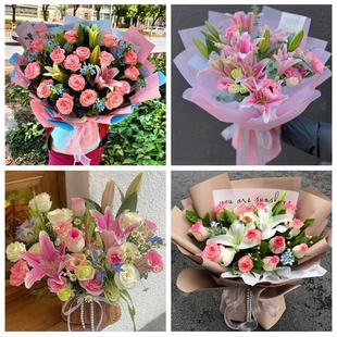 湖北十堰市茅箭区张湾区郧阳区鲜花店同城送玫瑰香水百合生日花束