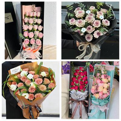 广西桂林市灌阳县龙胜县资源县鲜花店同城配送女神节玫瑰花束礼盒