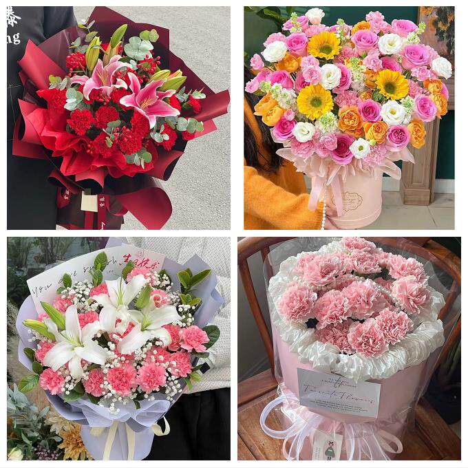 宝鸡市岐山县扶风县眉县陇县同城鲜花店康乃馨百合送父母长辈生日