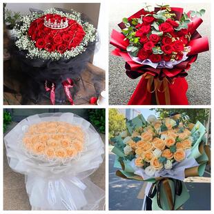 送内江市市中区东兴区威远县同城鲜花店情人节表白送玫瑰花束礼盒