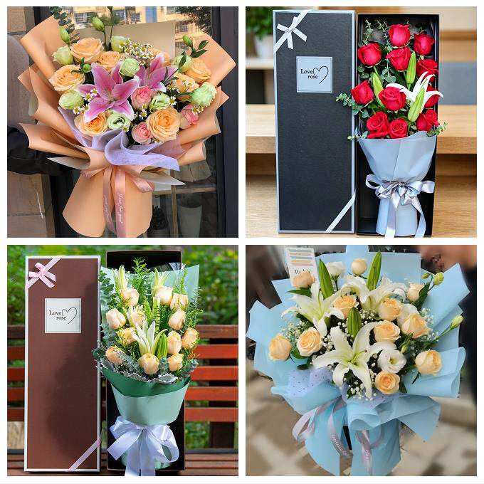 送泰州市靖江市泰兴市姜堰区鲜花店同城配送老婆香水百合玫瑰花束