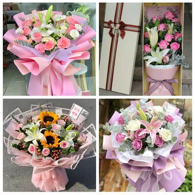 驻马店市驿城区西平县上蔡县鲜花店同城配送老婆香水百合玫瑰花束