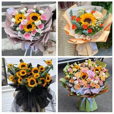聊城东昌府区阳谷茌平县莘县同城鲜花店父亲节向日葵花束毕业典礼