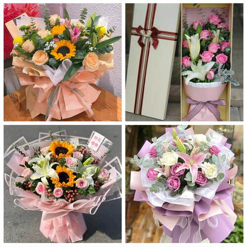 送无锡市新吴区江阴市宜兴市鲜花店同城配送老婆香水百合玫瑰花束
