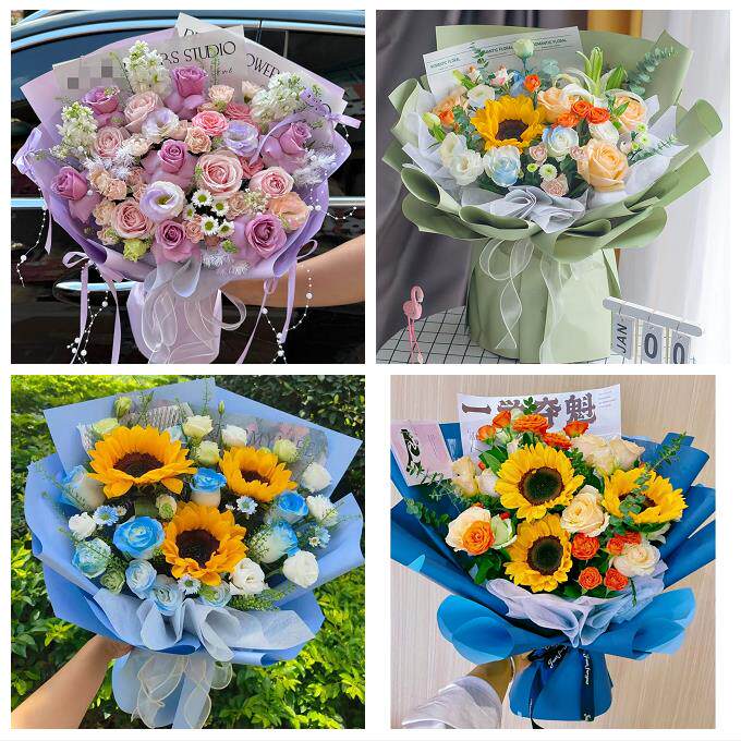 锦州市黑山县义县凌海北镇市同城鲜花店订玫瑰向日葵混搭生日花束