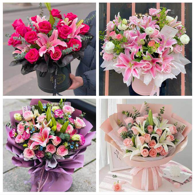 广东深圳市光明区光明公明新湖鲜花店同城送玫瑰香水百合生日花束