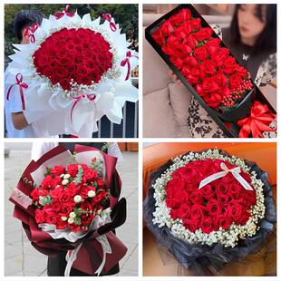 宁夏银川市永宁县贺兰县灵武市同城鲜花店订33朵玫瑰送情人女朋友