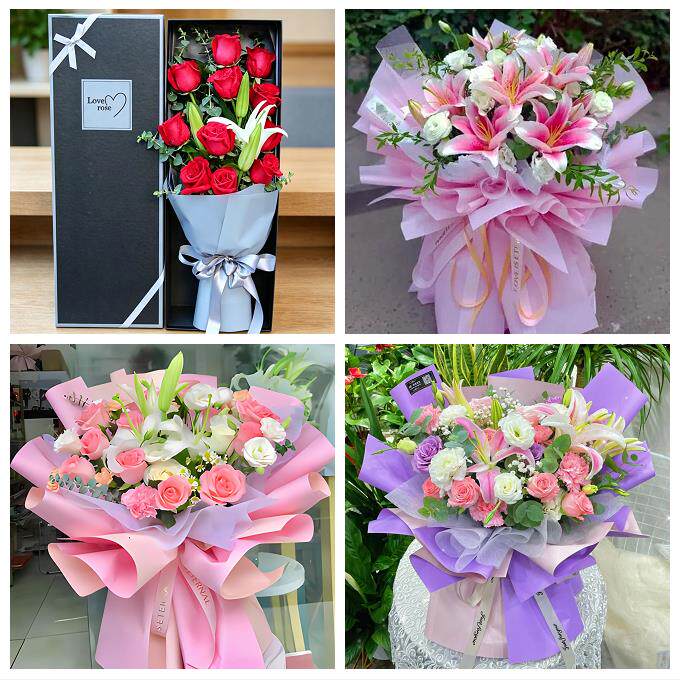 四平市伊通县公主岭市双辽市鲜花店同城配送老婆香水百合玫瑰花束