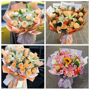晋中市榆次区榆社左权和顺县鲜花店同城配送朋友生日玫瑰百合花束