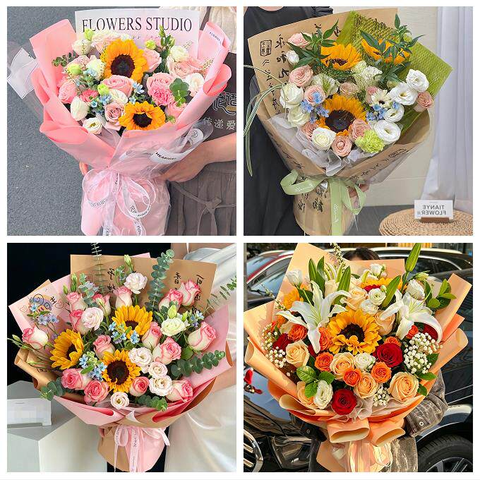 新乡市封丘长垣卫辉县辉县市同城鲜花店成人礼高考向日葵玫瑰花束