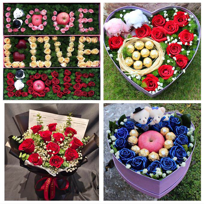 南充市顺庆高坪嘉陵区阆中市鲜花店同城配送平安夜圣诞节玫瑰礼盒